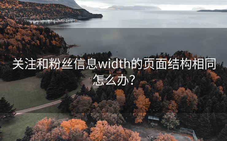 关注和粉丝信息width的页面结构相同怎么办？