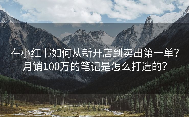 在小红书如何从新开店到卖出第一单？月销100万的笔记是怎么打造的？