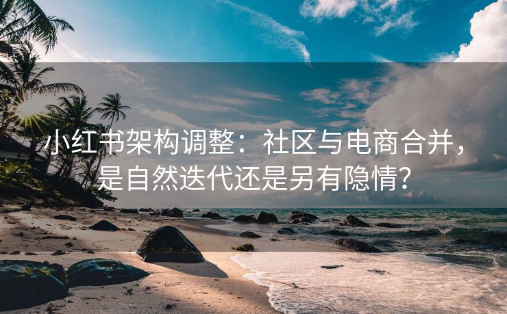 小红书架构调整：社区与电商合并，是自然迭代还是另有隐情？