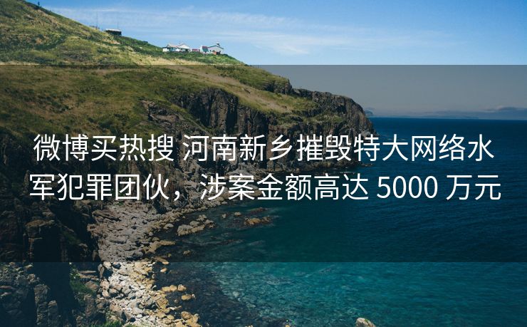 微博买热搜 河南新乡摧毁特大网络水军犯罪团伙，涉案金额高达 5000 万元