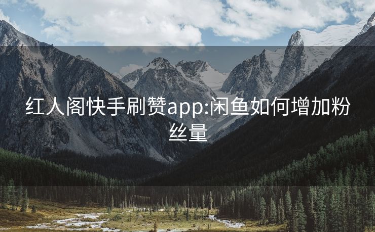 红人阁快手刷赞app:闲鱼如何增加粉丝量