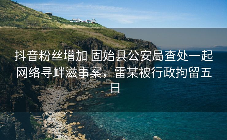 抖音粉丝增加 固始县公安局查处一起网络寻衅滋事案，雷某被行政拘留五日