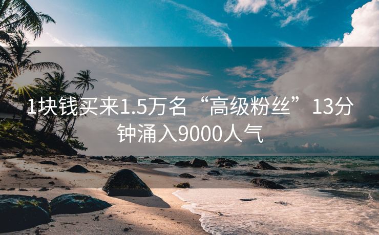 1块钱买来1.5万名“高级粉丝”13分钟涌入9000人气