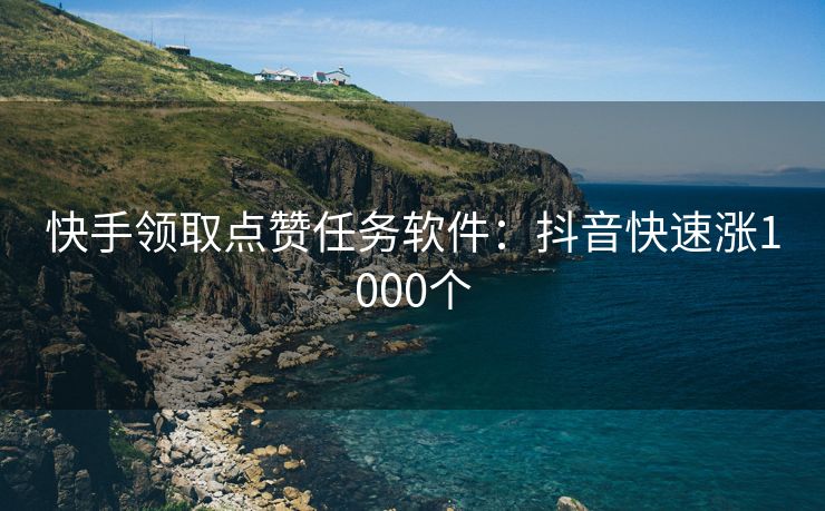 快手领取点赞任务软件：抖音快速涨1000个