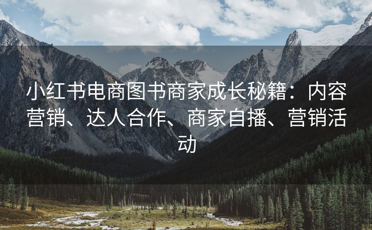 小红书电商图书商家成长秘籍：内容营销、达人合作、商家自播、营销活动