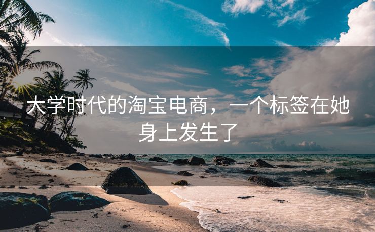 大学时代的淘宝电商，一个标签在她身上发生了