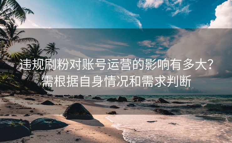 违规刷粉对账号运营的影响有多大？需根据自身情况和需求判断