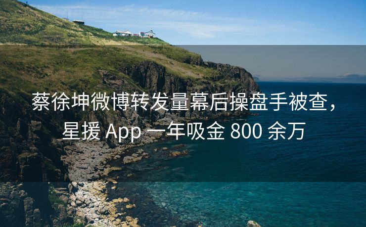 蔡徐坤微博转发量幕后操盘手被查，星援 App 一年吸金 800 余万