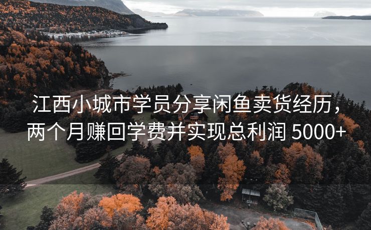 江西小城市学员分享闲鱼卖货经历，两个月赚回学费并实现总利润 5000+