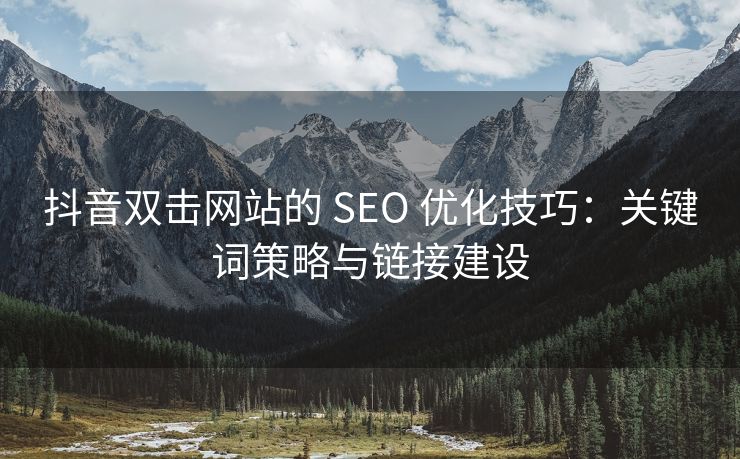 抖音双击网站的 SEO 优化技巧：关键词策略与链接建设