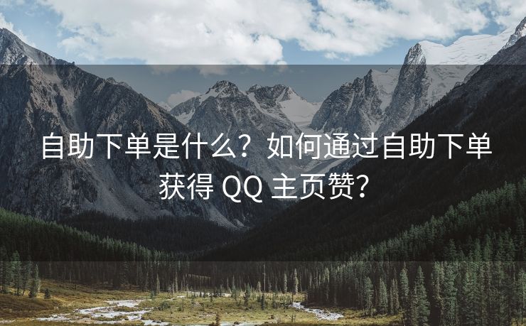 自助下单是什么？如何通过自助下单获得 QQ 主页赞？