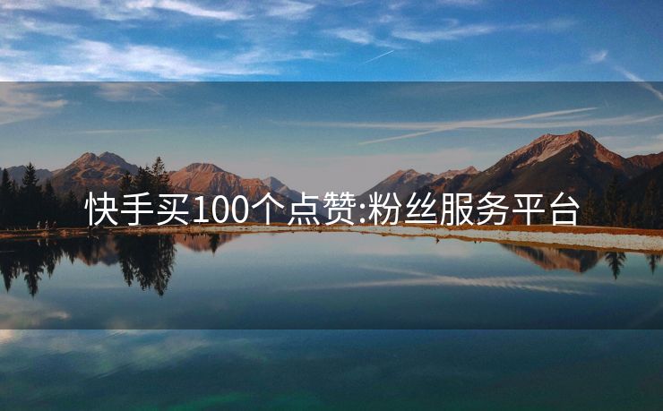 快手买100个点赞:粉丝服务平台