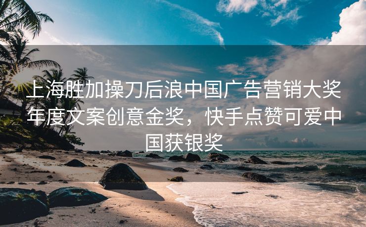 上海胜加操刀后浪中国广告营销大奖年度文案创意金奖，快手点赞可爱中国获银奖