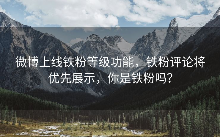 微博上线铁粉等级功能，铁粉评论将优先展示，你是铁粉吗？