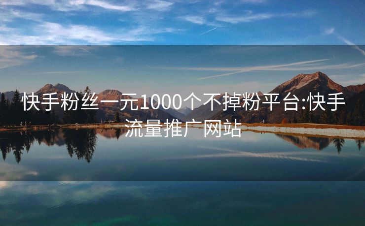 快手粉丝一元1000个不掉粉平台:快手流量推广网站