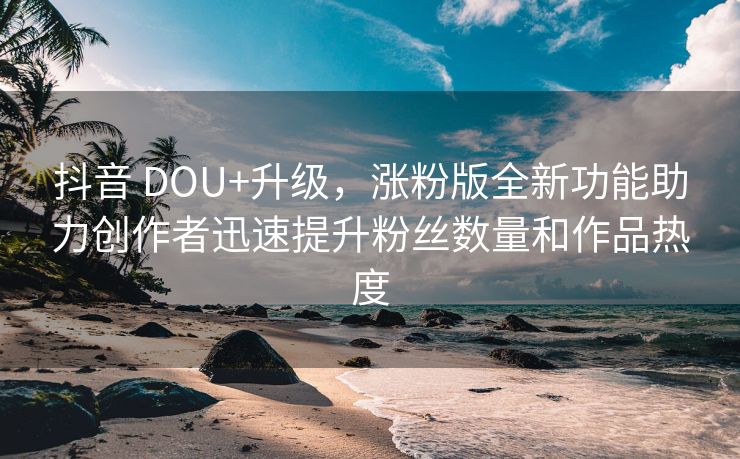 抖音 DOU+升级，涨粉版全新功能助力创作者迅速提升粉丝数量和作品热度