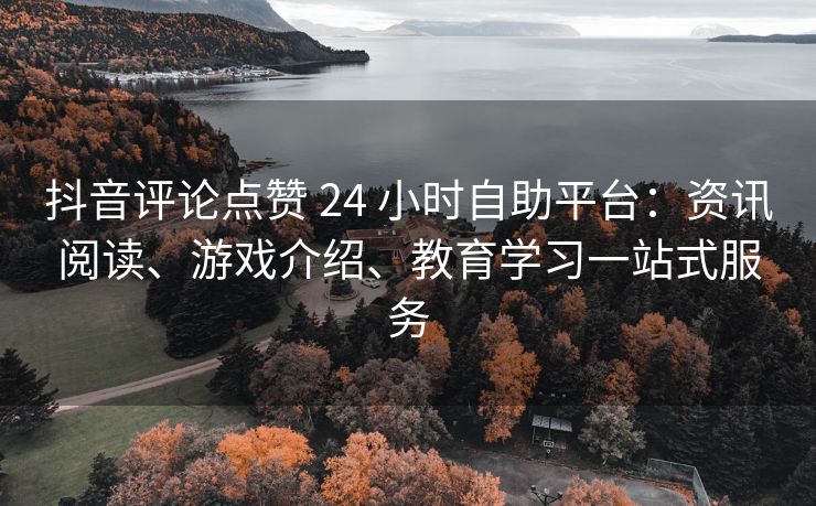 抖音评论点赞 24 小时自助平台：资讯阅读、游戏介绍、教育学习一站式服务