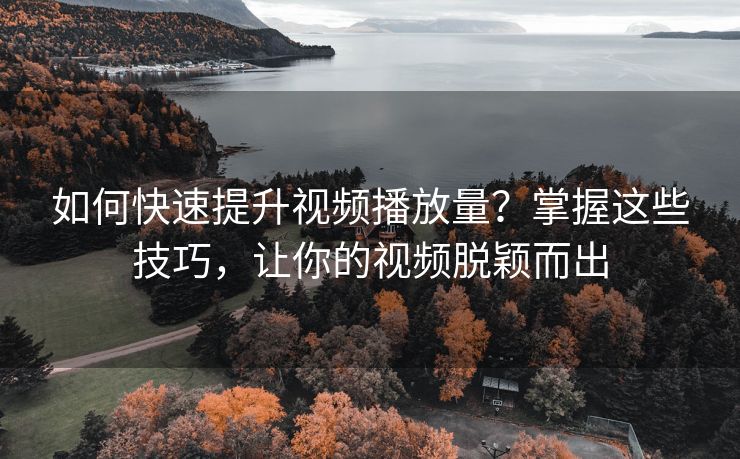 如何快速提升视频播放量？掌握这些技巧，让你的视频脱颖而出