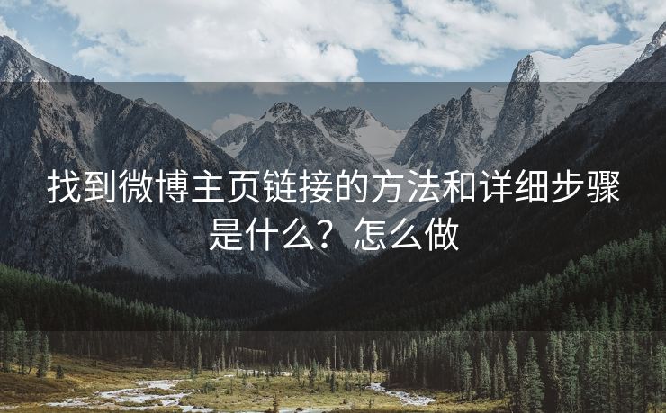 找到微博主页链接的方法和详细步骤是什么？怎么做