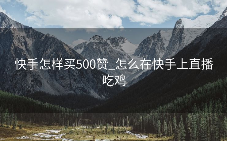 快手怎样买500赞_怎么在快手上直播吃鸡