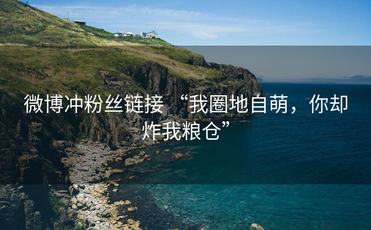 微博冲粉丝链接 “我圈地自萌，你却炸我粮仓”