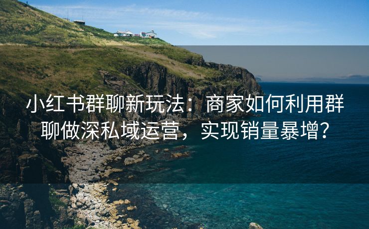 小红书群聊新玩法：商家如何利用群聊做深私域运营，实现销量暴增？