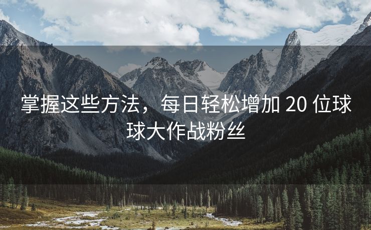 掌握这些方法，每日轻松增加 20 位球球大作战粉丝