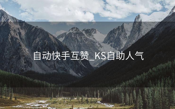 自动快手互赞_KS自助人气