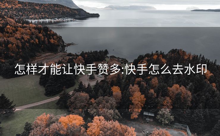 怎样才能让快手赞多:快手怎么去水印