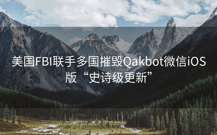 美国FBI联手多国摧毁Qakbot微信iOS版“史诗级更新”