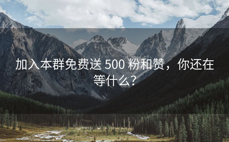 加入本群免费送 500 粉和赞，你还在等什么？