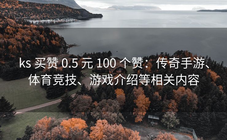 ks 买赞 0.5 元 100 个赞：传奇手游、体育竞技、游戏介绍等相关内容