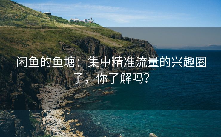 闲鱼的鱼塘：集中精准流量的兴趣圈子，你了解吗？