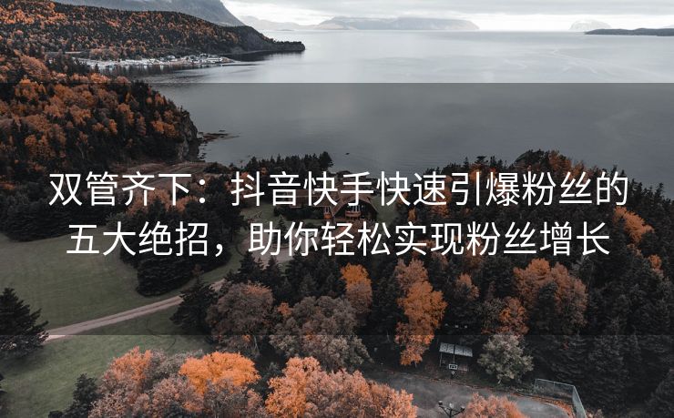 双管齐下：抖音快手快速引爆粉丝的五大绝招，助你轻松实现粉丝增长