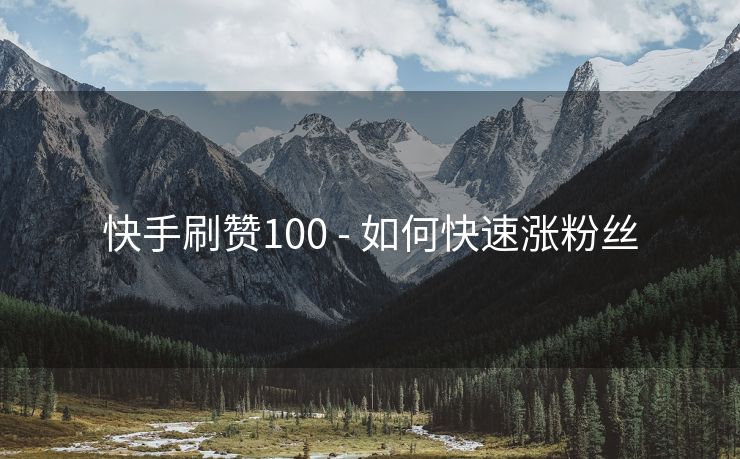 快手刷赞100 - 如何快速涨粉丝