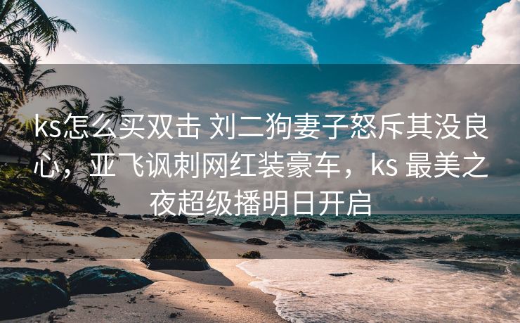 ks怎么买双击 刘二狗妻子怒斥其没良心，亚飞讽刺网红装豪车，ks 最美之夜超级播明日开启