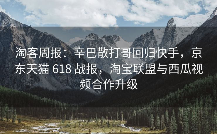 淘客周报：辛巴散打哥回归快手，京东天猫 618 战报，淘宝联盟与西瓜视频合作升级