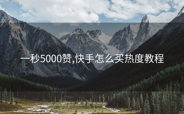 一秒5000赞,快手怎么买热度教程