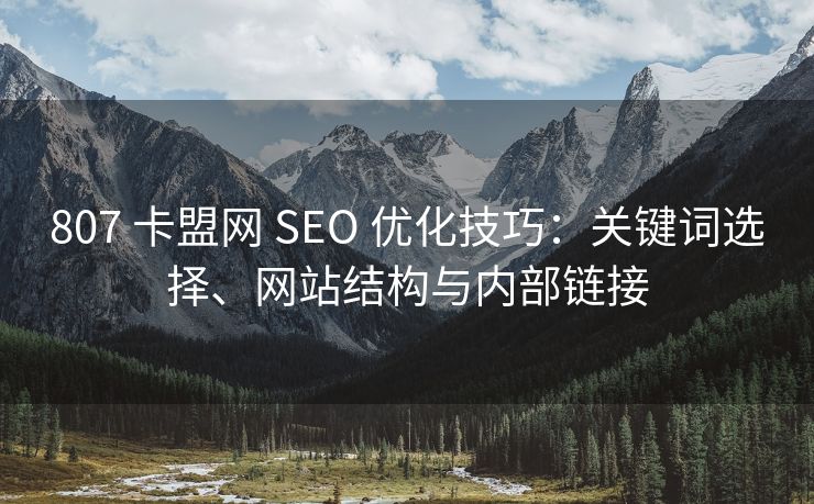 807 卡盟网 SEO 优化技巧：关键词选择、网站结构与内部链接