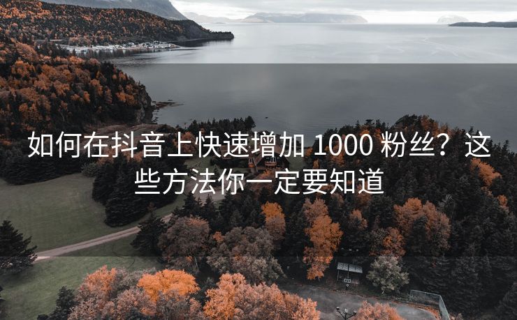 如何在抖音上快速增加 1000 粉丝？这些方法你一定要知道