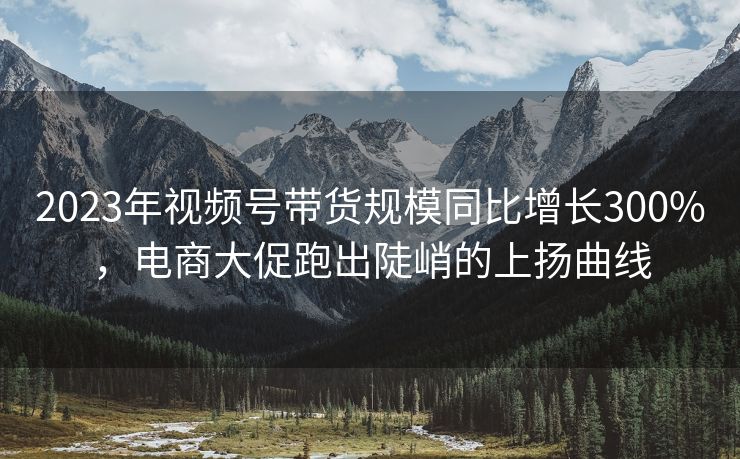 2023年视频号带货规模同比增长300%，电商大促跑出陡峭的上扬曲线