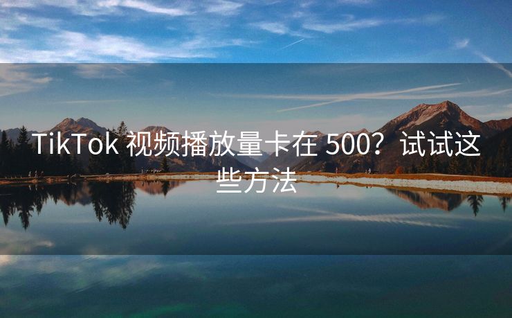 TikTok 视频播放量卡在 500？试试这些方法