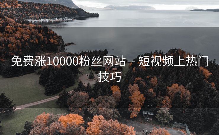 免费涨10000粉丝网站	 - 短视频上热门技巧