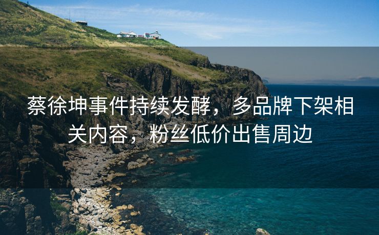 蔡徐坤事件持续发酵，多品牌下架相关内容，粉丝低价出售周边