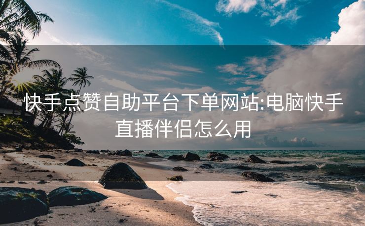 快手点赞自助平台下单网站:电脑快手直播伴侣怎么用