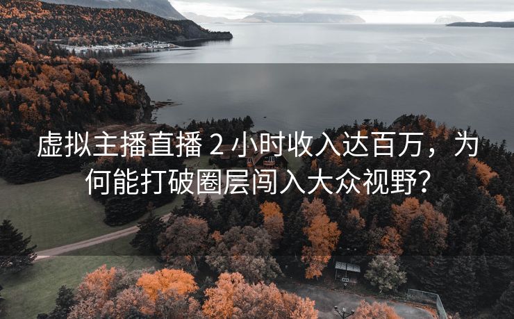 虚拟主播直播 2 小时收入达百万，为何能打破圈层闯入大众视野？